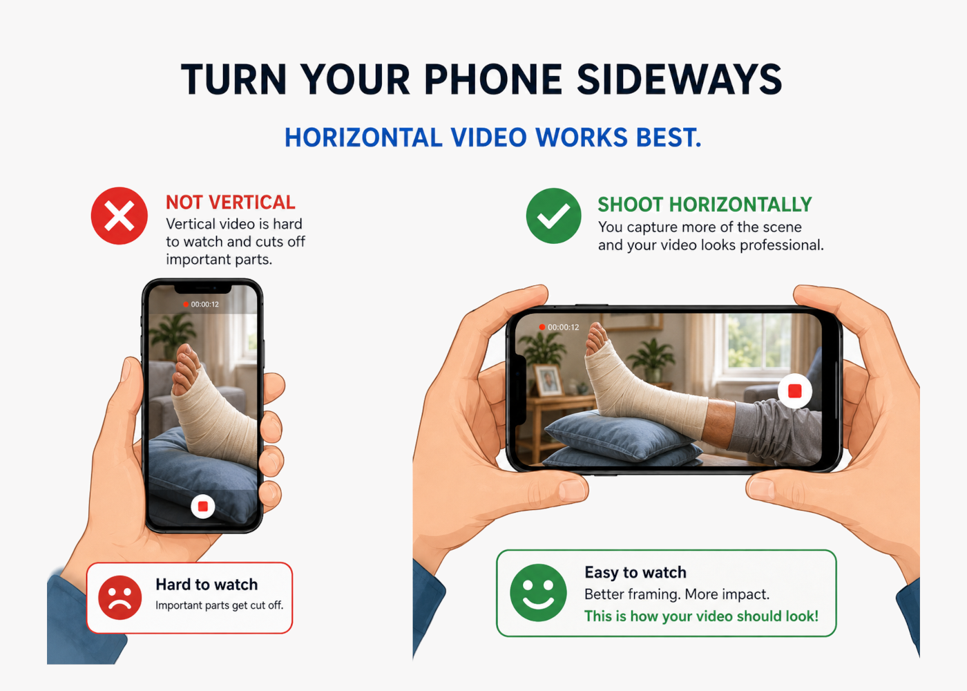 Shoot horizontally, not vertically